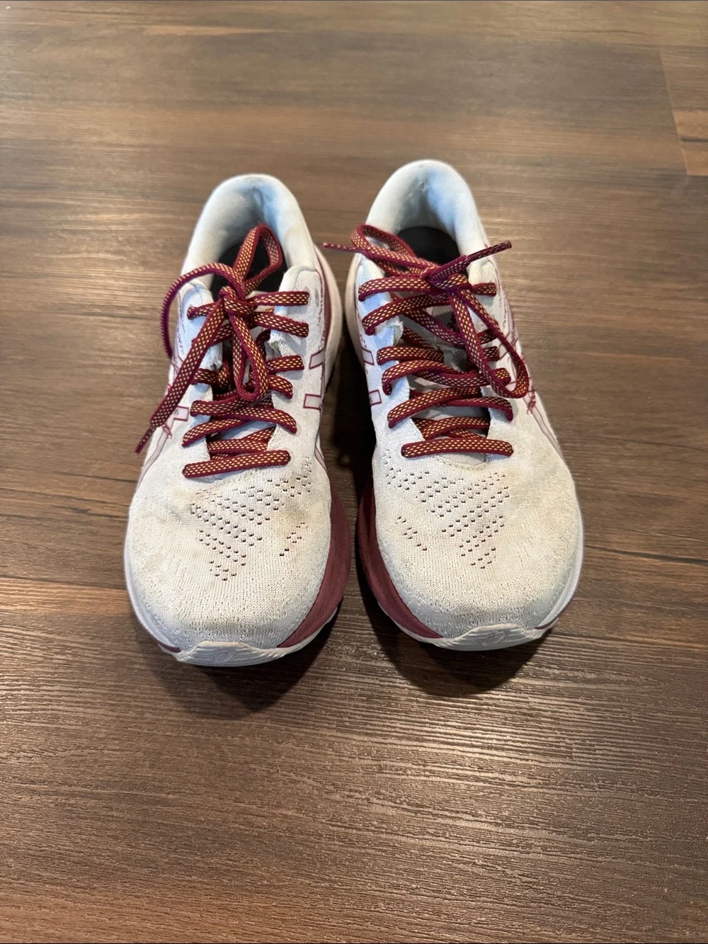 Asics Women's Running Shoes in Light Pink and Burgundy